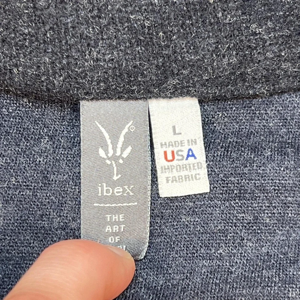 Ibex Vest Mens Large Merino Wool Knit Full Zip Pockets Outdoor Hiking